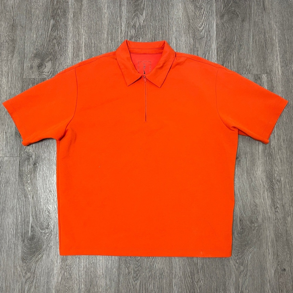 Nike 24.7 Polo Shirt Mens XL Orange Dri-FIT Quarter Zip Golf Impossibly Soft